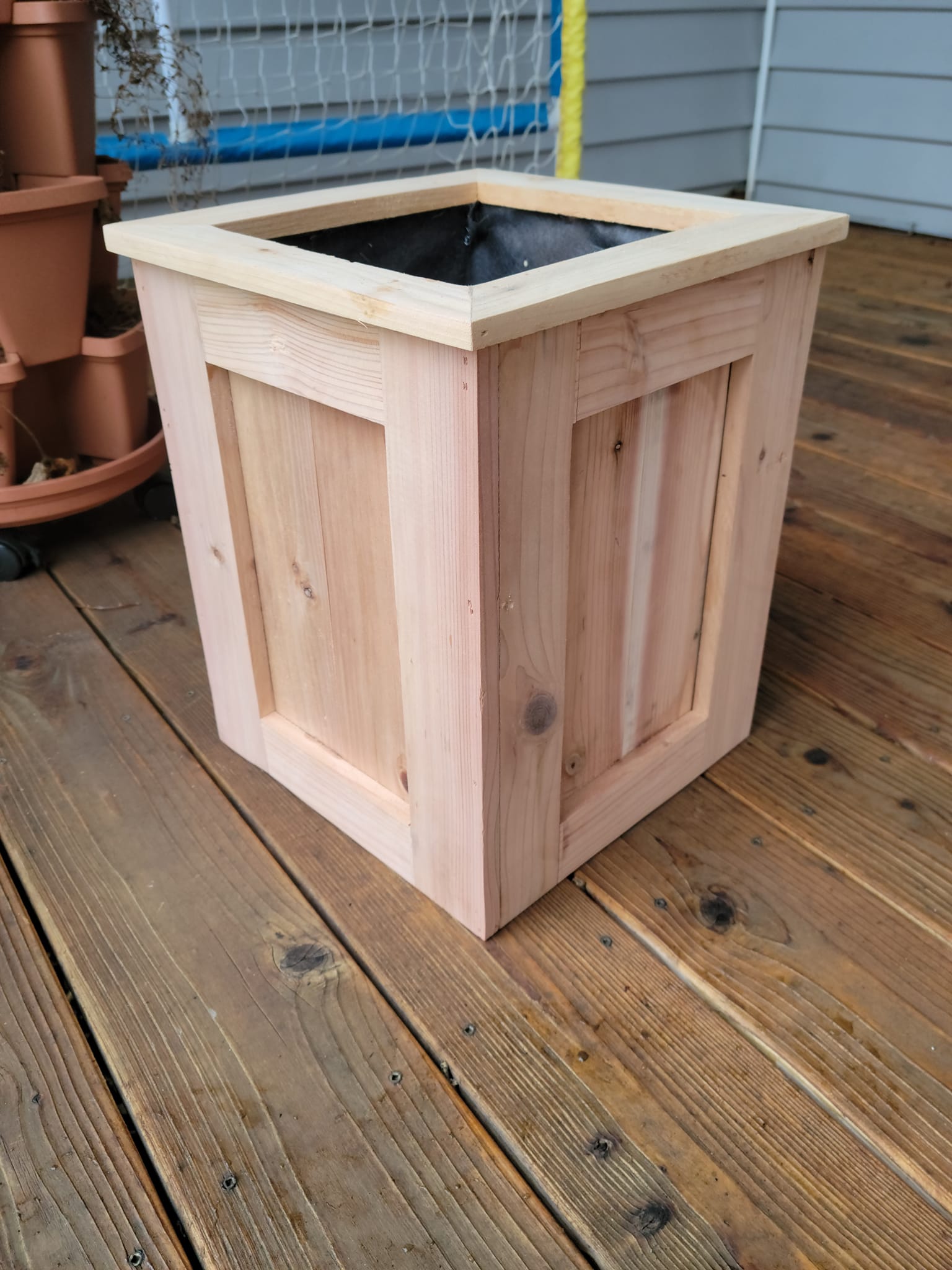 cedar box planters Square Cedar Wood Planters